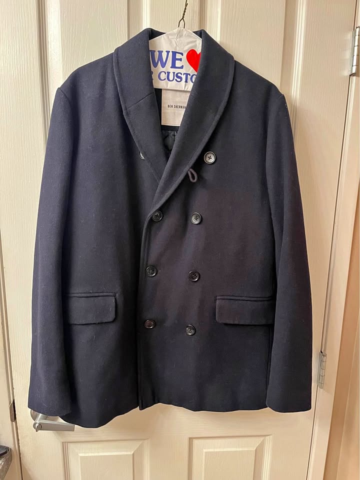 (Retail $220+) Ben Sherman Navy Blue Double Breasted Peacoat