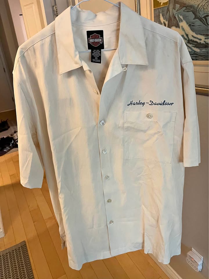 Silk Harley Davidson button up (70% silk)