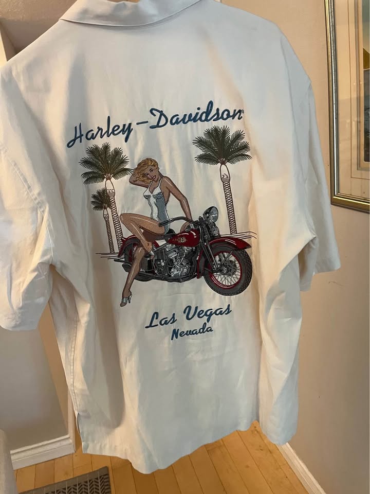 Silk Harley Davidson button up (70% silk) - photo 2