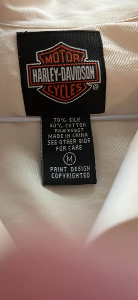 Silk Harley Davidson button up (70% silk) - photo 3