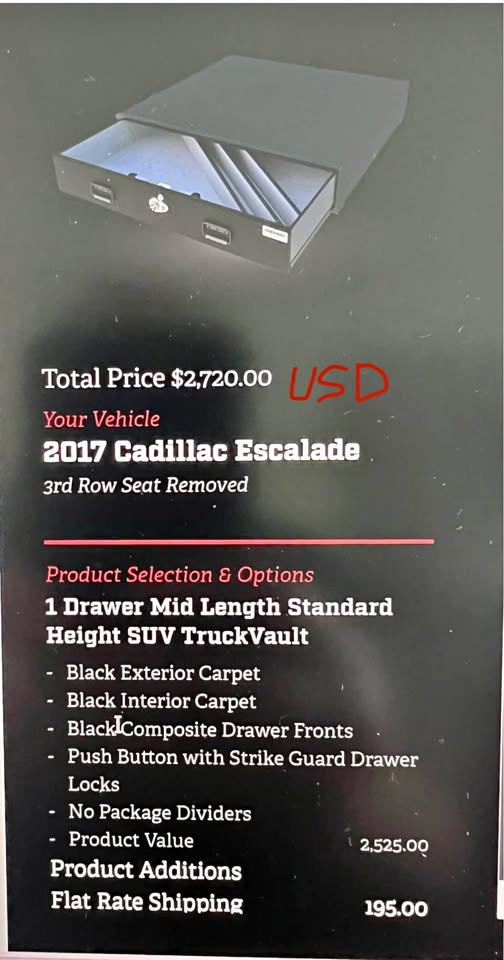 ($4200 retail) TruckVault vehicle storage