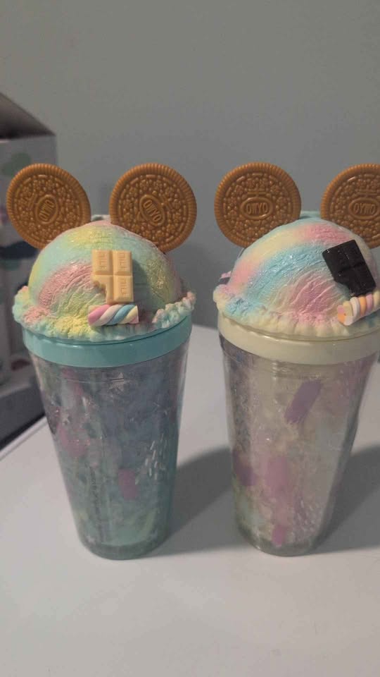 Cute Pastel Drink Tumblers – With Glitter & Dessert Tops ✨🍨 - photo 5