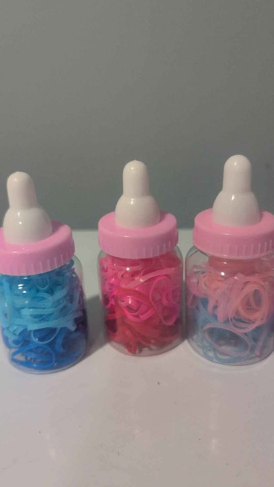 Mini Hair Elastic Sets in Baby-Bottle Containers - Cute & Practi - photo 3