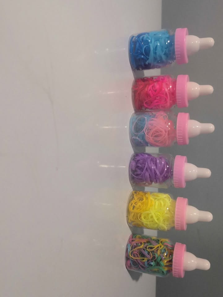 Mini Hair Elastic Sets in Baby-Bottle Containers - Cute & Practi - photo 4