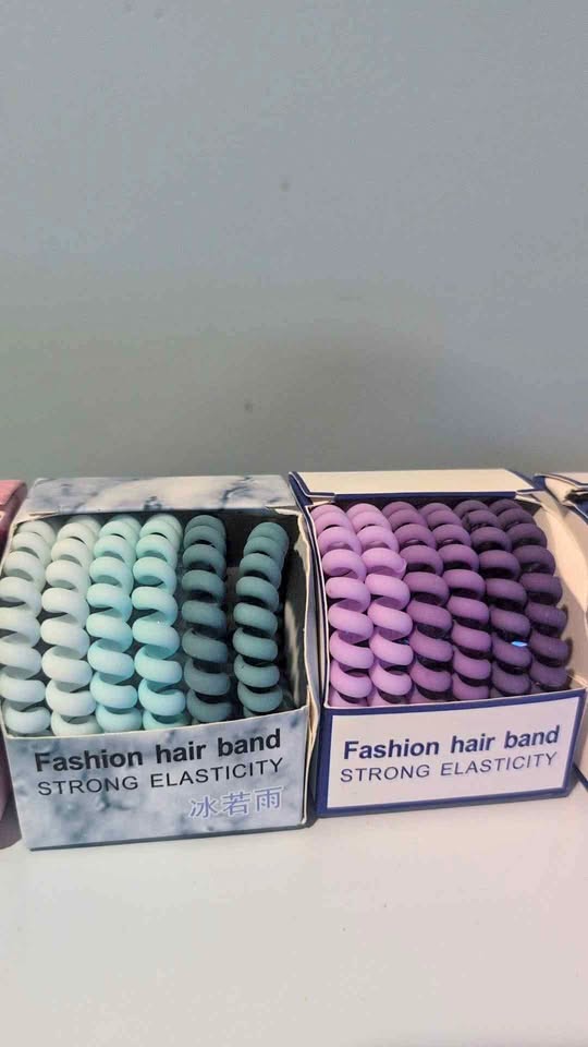 Spiral Hair Tie Sets – No-Crease, Strong Hold & Super Cute Color