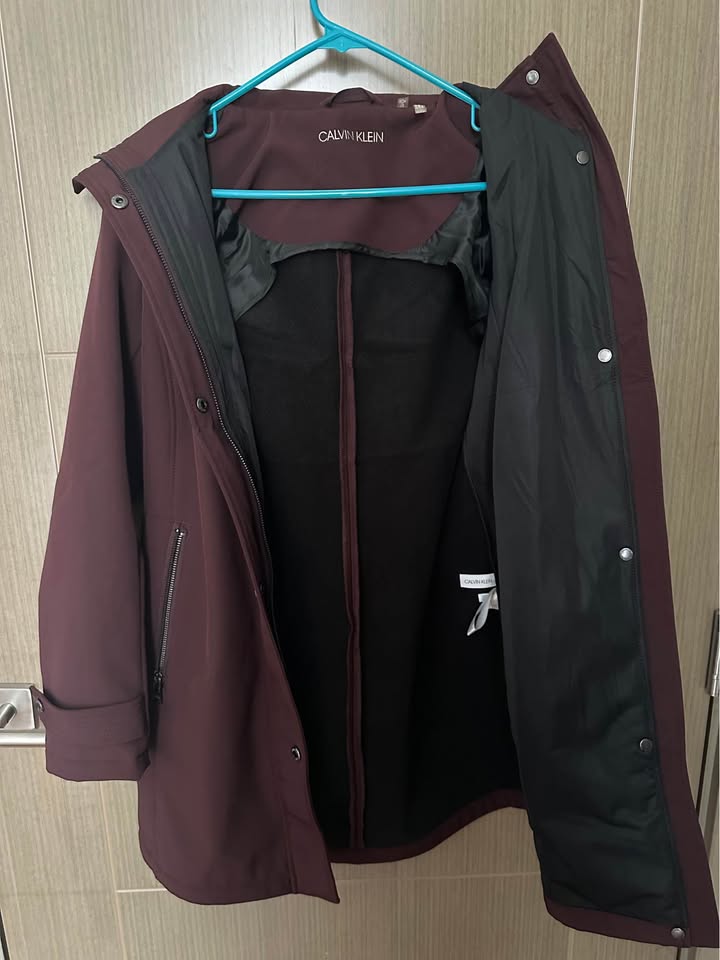 NWT Calvin Klein Maroon/Burgundy Raincoat Jacket - photo 5