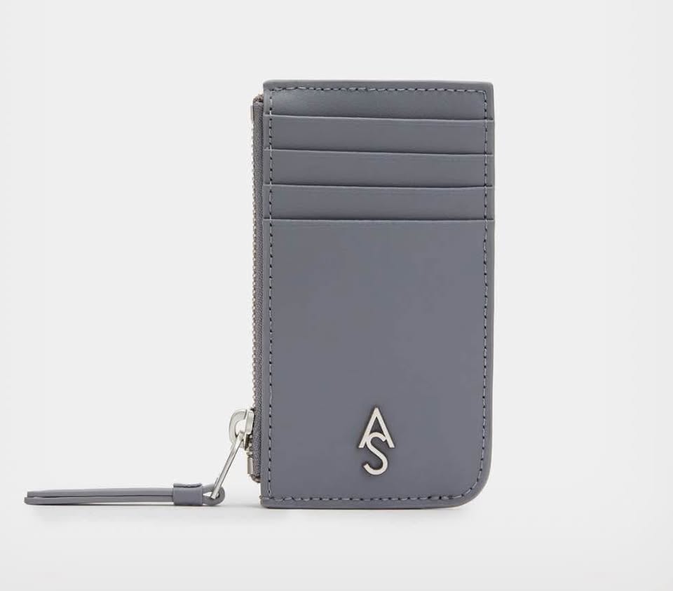 NWT ALLSAINTS Light Gray Leather Wallet