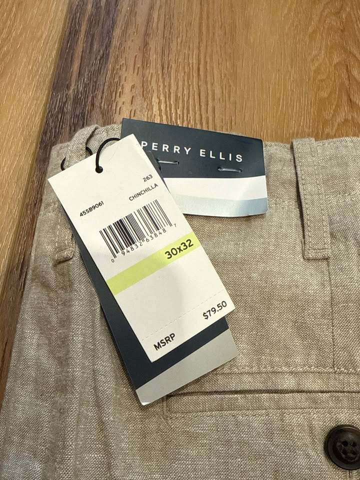 Perry Ellis Men's Drawstring Linen Pant Mew 30x32 - photo 2