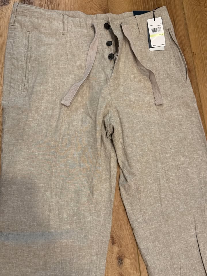 Perry Ellis Men's Drawstring Linen Pant Mew 30x32 - photo 4