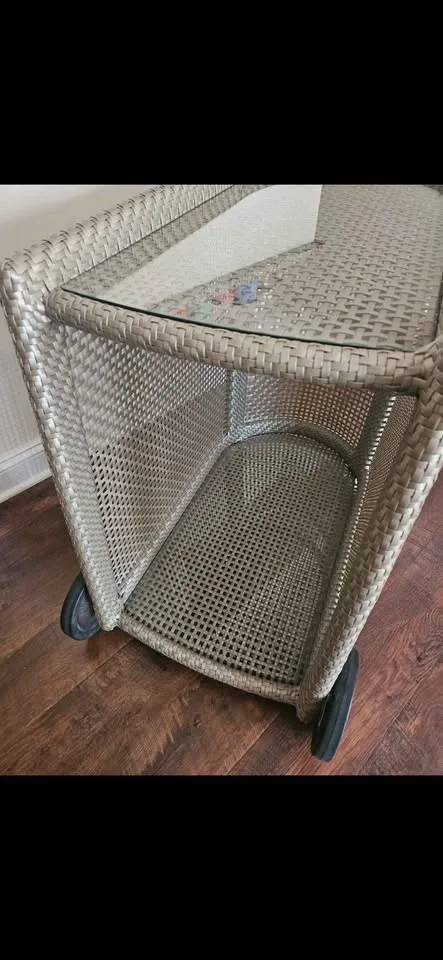 Dedon Contemporary Outdoor Patio Bar Cart image indicator(3)