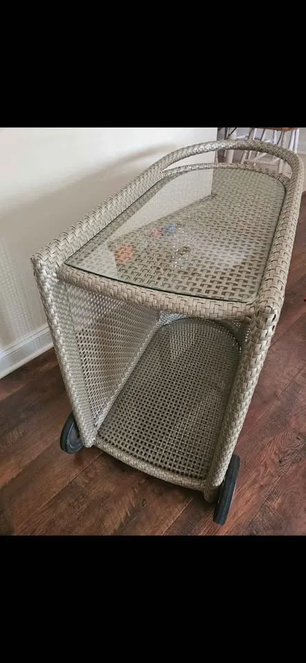 Dedon Contemporary Outdoor Patio Bar Cart image indicator(4)