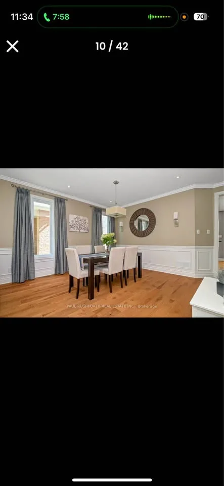 Dark espresso wood dining room set w/ 6 microsuede parsons chair image indicator(2)