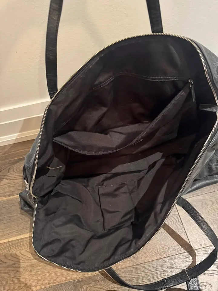 Coach Black Leather Overnight Bag image indicator(2)