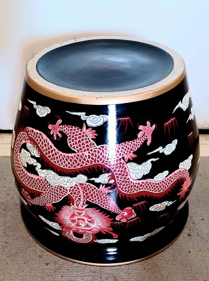 Chinese Dragon Hand Painted Porcelain Planter - photo 5