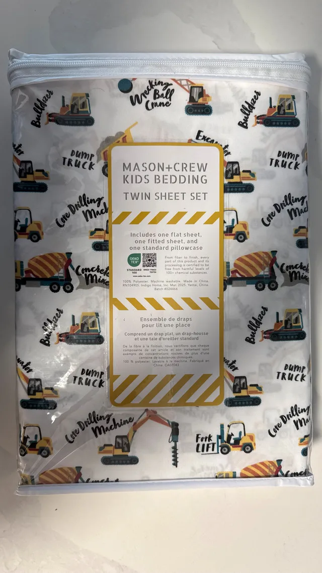 NEW - Construction Fitted Fitted Twin Size Bedding Sheet image indicator(2)