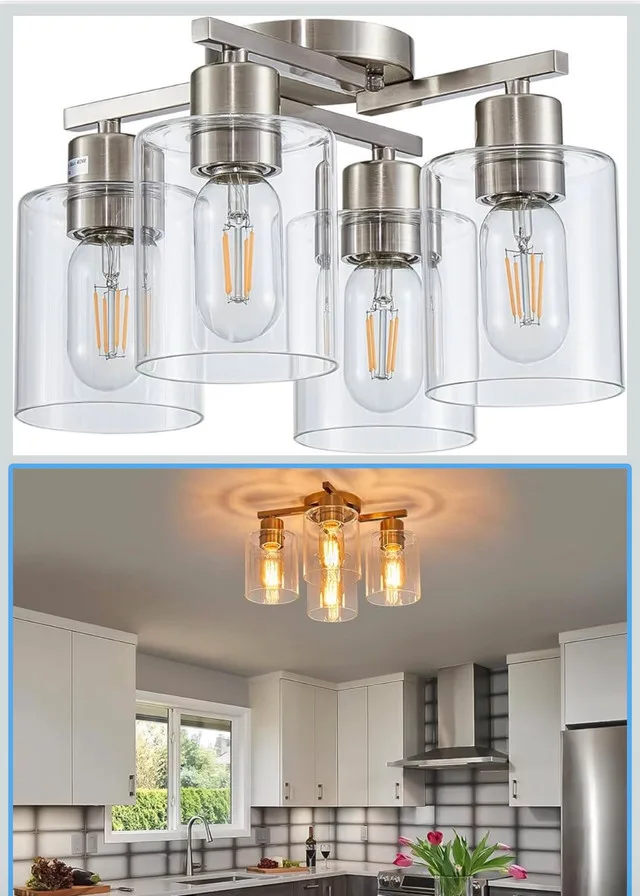 NEW - 4 Light Semi Flush Mount Ceiling Lights thumbnail