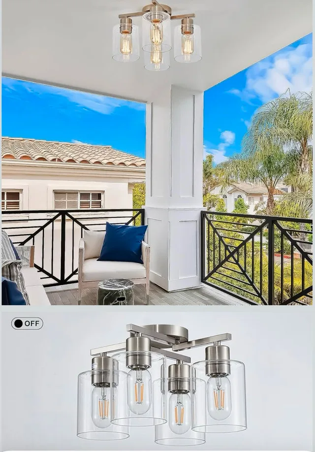 NEW - 4 Light Semi Flush Mount Ceiling Lights image indicator(7)