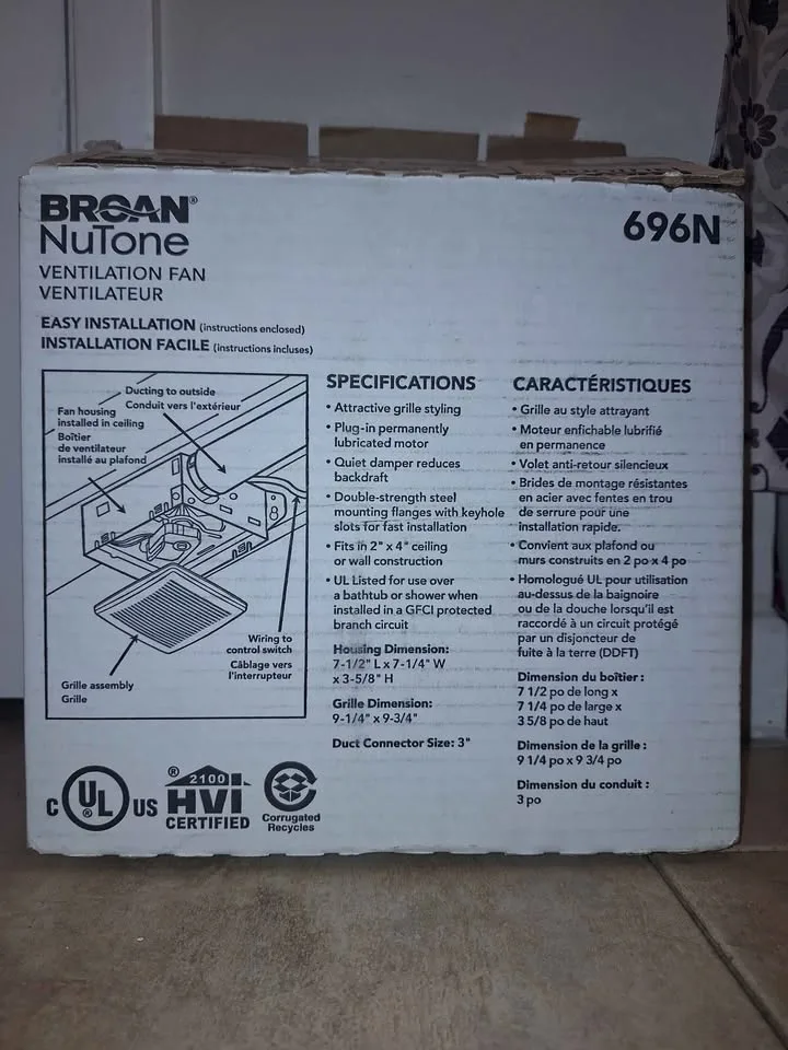Broan NuTone Ventilation Fan image indicator(4)