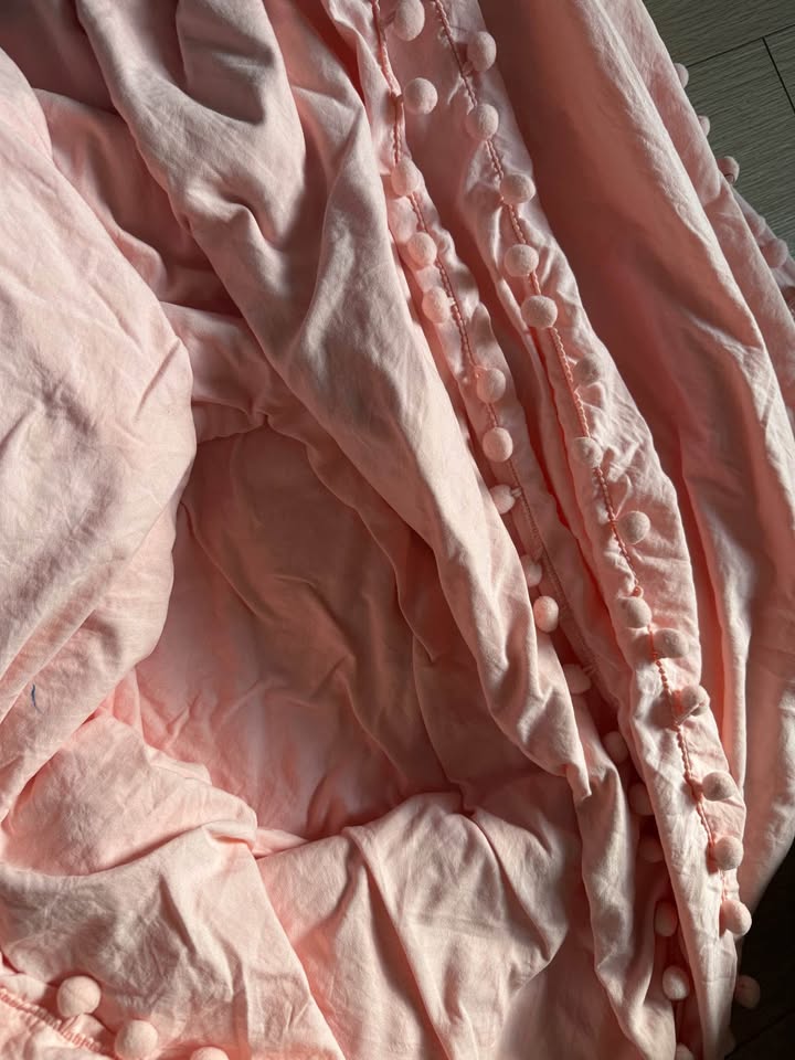 Duvet Cover Set for Full Size Bed, Blush Pom Fringe Boho - photo 3