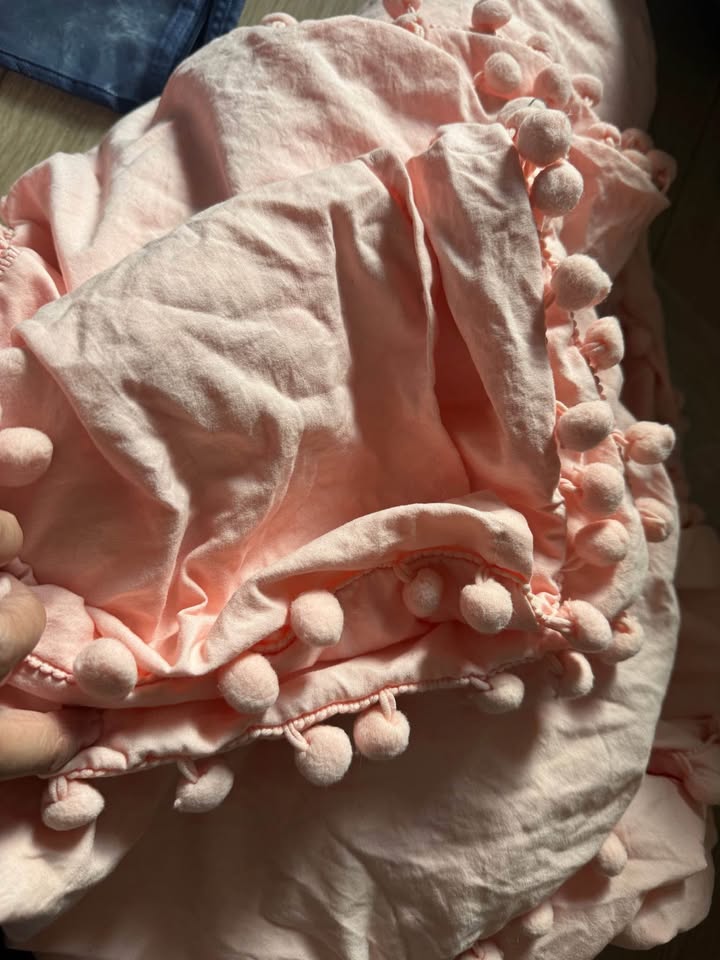 Duvet Cover Set for Full Size Bed, Blush Pom Fringe Boho - photo 4