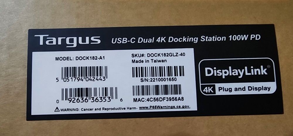 TARGUS USB-C Dual 4K Docking Station 100W PD
