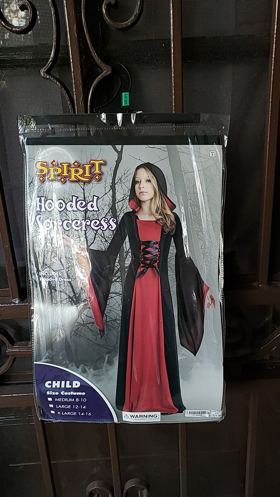 Halloween Costume. Hooded Sorceress. Child . Size large 12-14