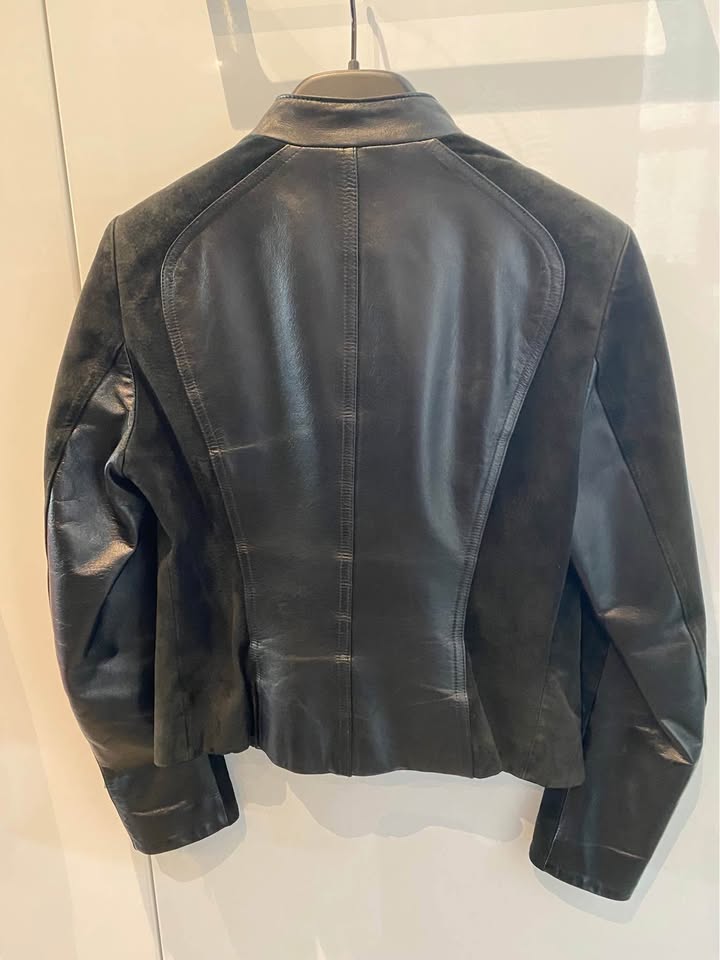 Danier Lamb Leather/Suede Bomber - Black - photo 4