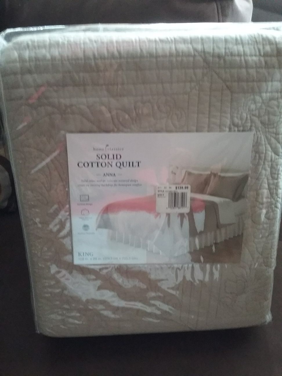New king size beige or green quilt - photo 2