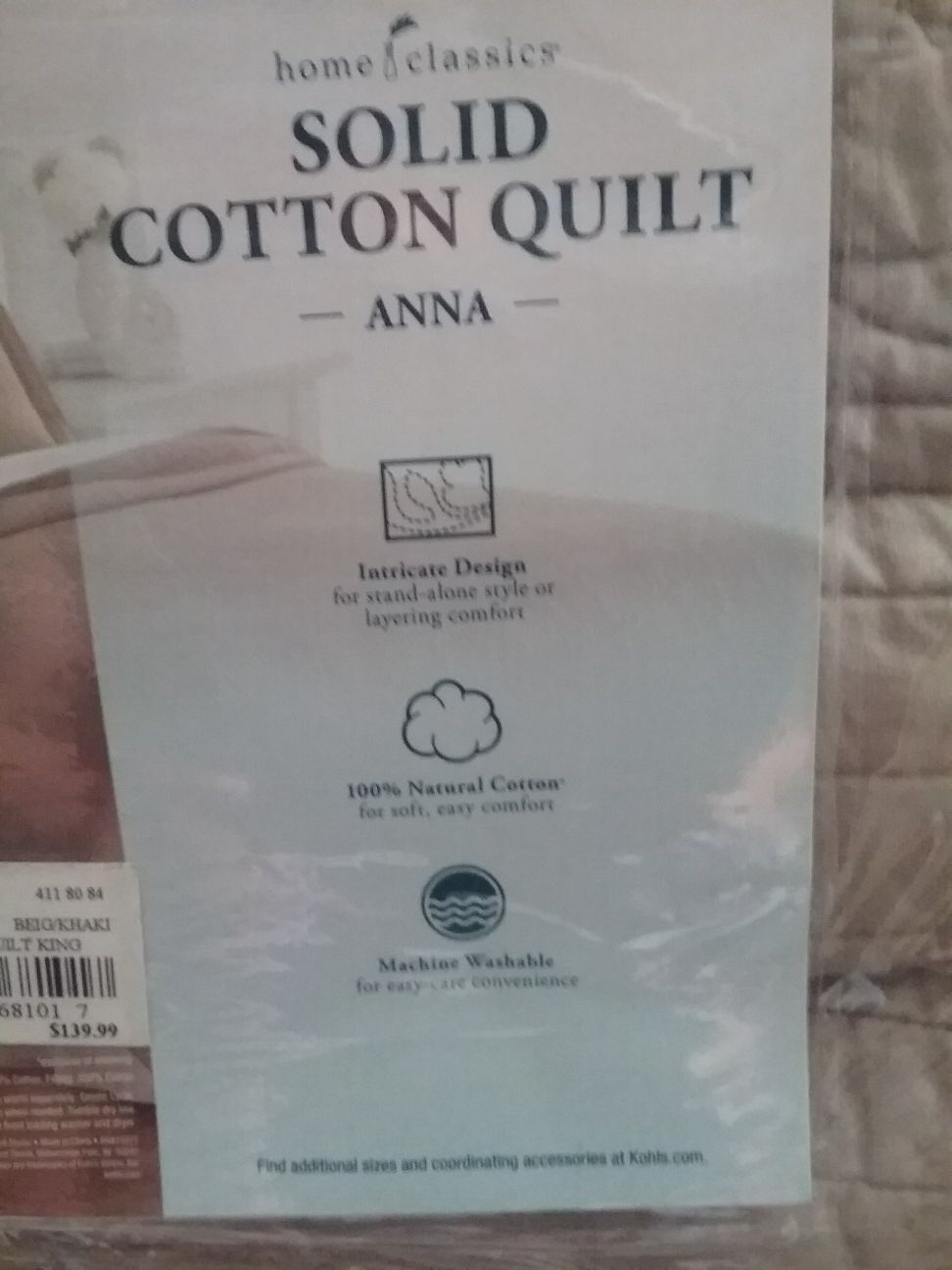 New king size beige or green quilt - photo 4
