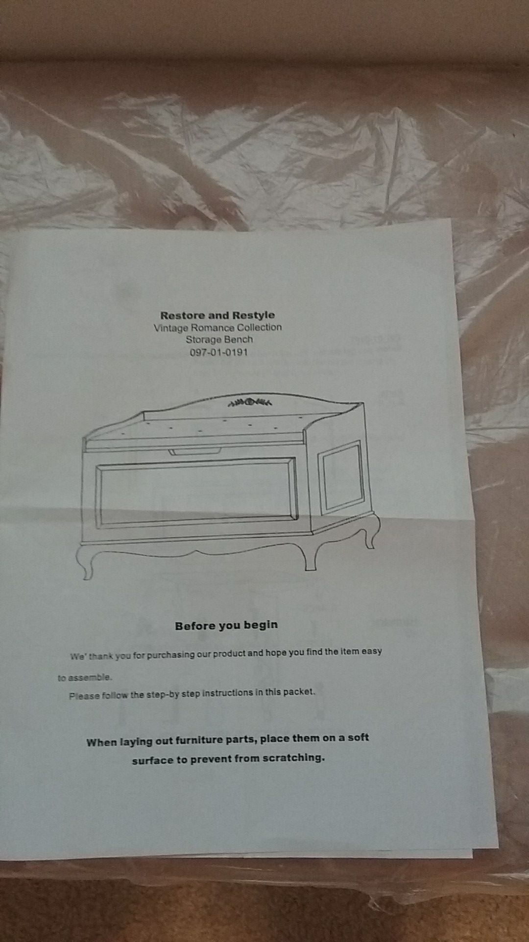 Vintage Style Storage Bench - photo 3