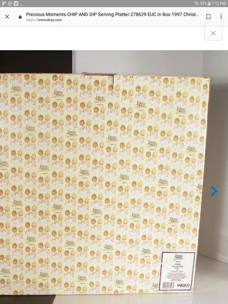 New precious moments chip and dip platter dated 1997 image indicator(3)