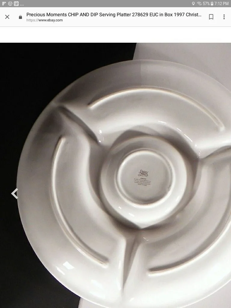 New precious moments chip and dip platter dated 1997 image indicator(4)