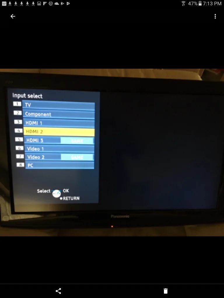 Panasonic 32" flat screen tv image indicator(4)