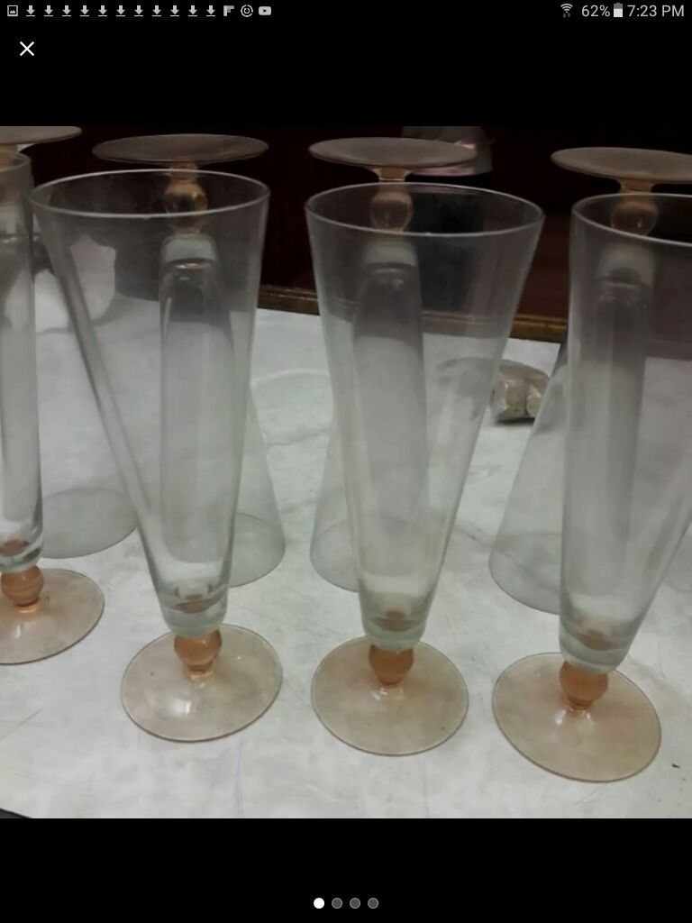9 long flute glasses