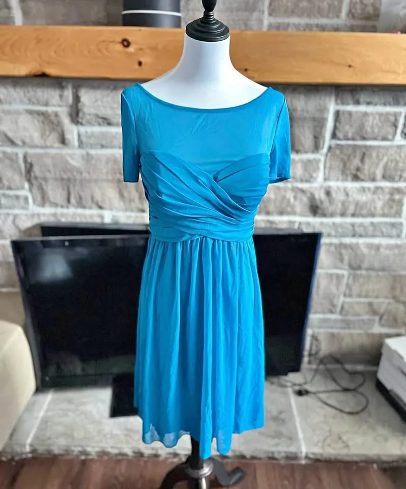 Mid length blue dress thumbnail