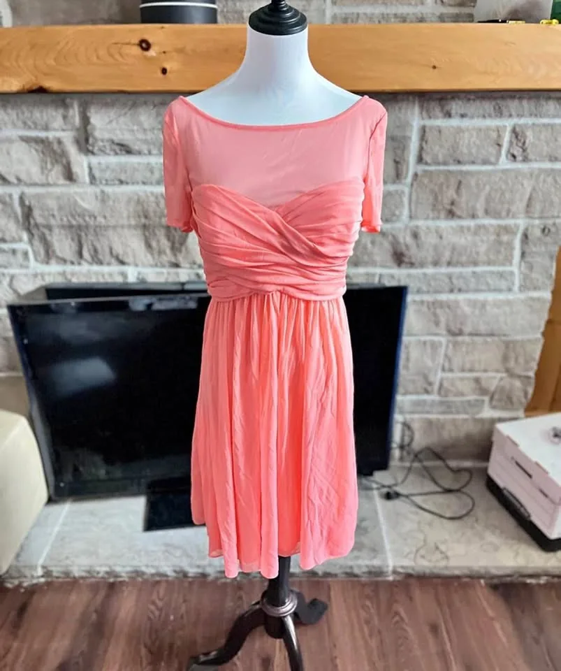 Mid length peach dress thumbnail