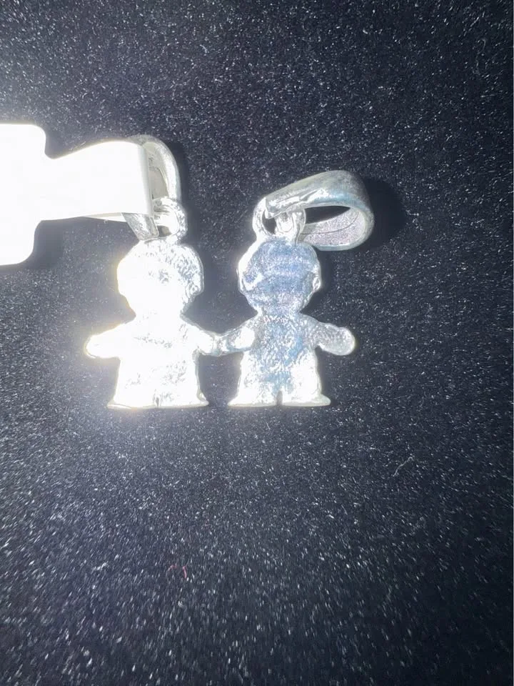 925 Sterling silver two boys pendant image indicator(2)