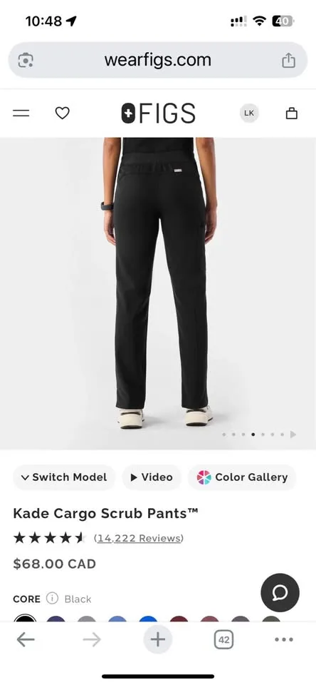 Size M black Kade Figs scrub pants image indicator(3)