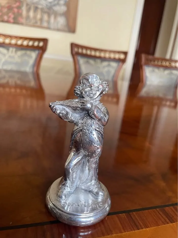 3 pcs collection of silver plated sculptures of clowns musicians image indicator(8)