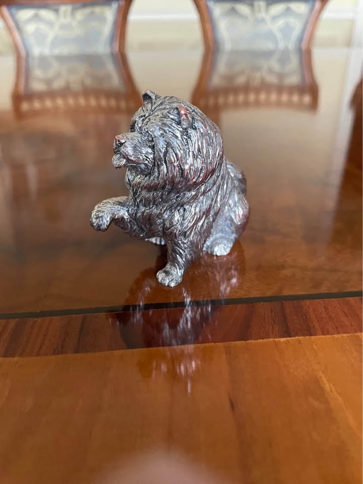 3 pcs collection of animals sculptures, metal silver plated - photo 5