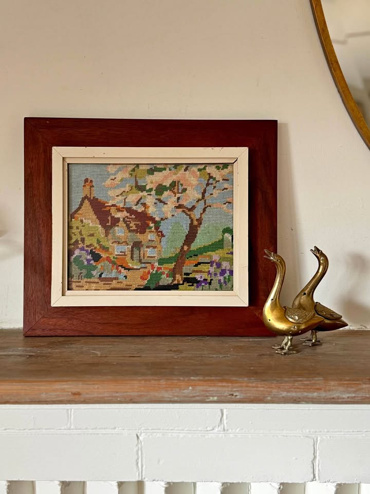 Vintage Framed Needlepoint Art