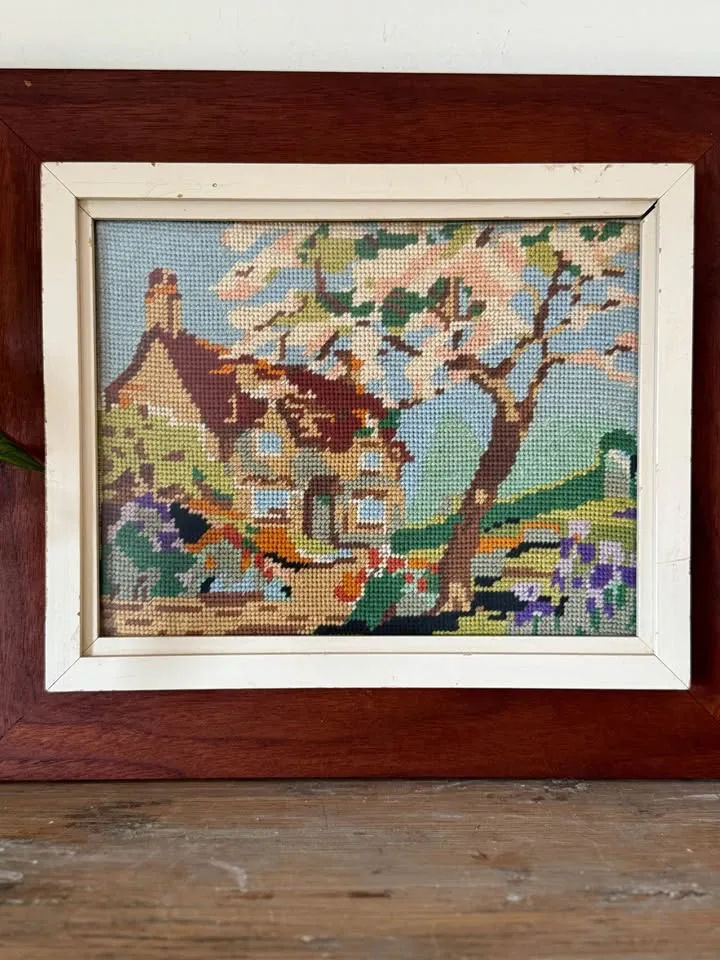 Vintage Framed Needlepoint Art image indicator(2)