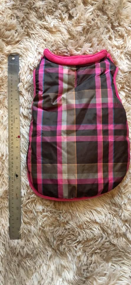 Pink/brown Plaid Medium Dog Jacket