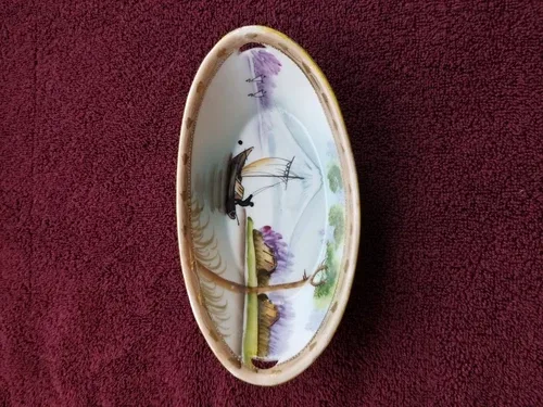 Nippon Hand Painted Moriage Porcelain Trinket Bowl image indicator(4)