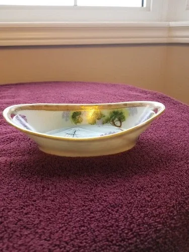 Nippon Hand Painted Moriage Porcelain Trinket Bowl image indicator(8)