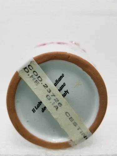 Cute miniature Italian ceramic planter basket. Floral design, tw image indicator(7)