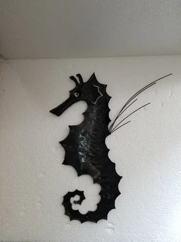 Lovely, unique Seahorses - enamel-over-metal art decor. image indicator(4)