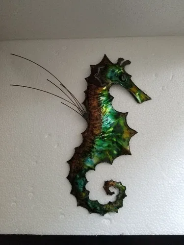 Lovely, unique Seahorses - enamel-over-metal art decor. image indicator(5)
