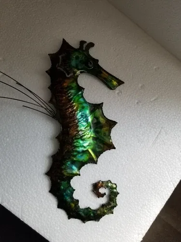 Lovely, unique Seahorses - enamel-over-metal art decor. image indicator(6)