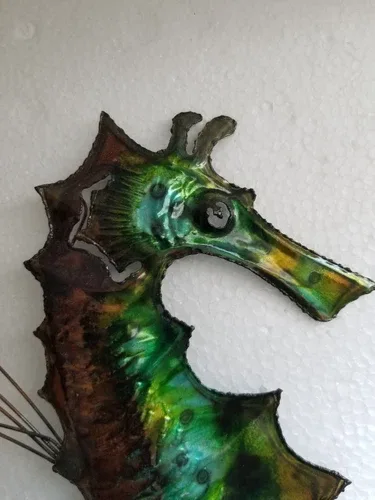 Lovely, unique Seahorses - enamel-over-metal art decor. image indicator(7)